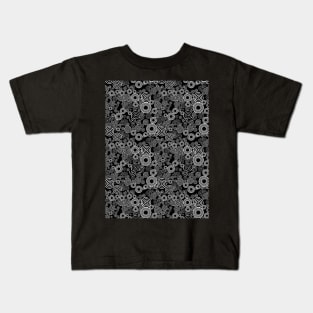 White and Black Spiral Pattern Kids T-Shirt
